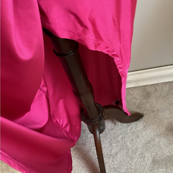 FUSHIA NWT Stretchy Evening Gown with Faux Wrap around Skirt Slit up Rig… - Picture 10 of 12